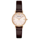  Shop Authentic Emporio Armani Classic Quartz Pink Dial Brown Leather Strap Watch For Women - AR1911 - Luxxuri