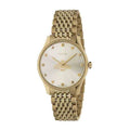  Shop Authentic Gucci G Timeless Quartz Silver Dial Gold Steel Strap Watch For Women - YA1264155 - Luxxuri