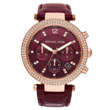  Shop Authentic Michael Kors Parker Chronograph Red Dial Red Leather Strap Watch For Women - MK6986 - Luxxuri