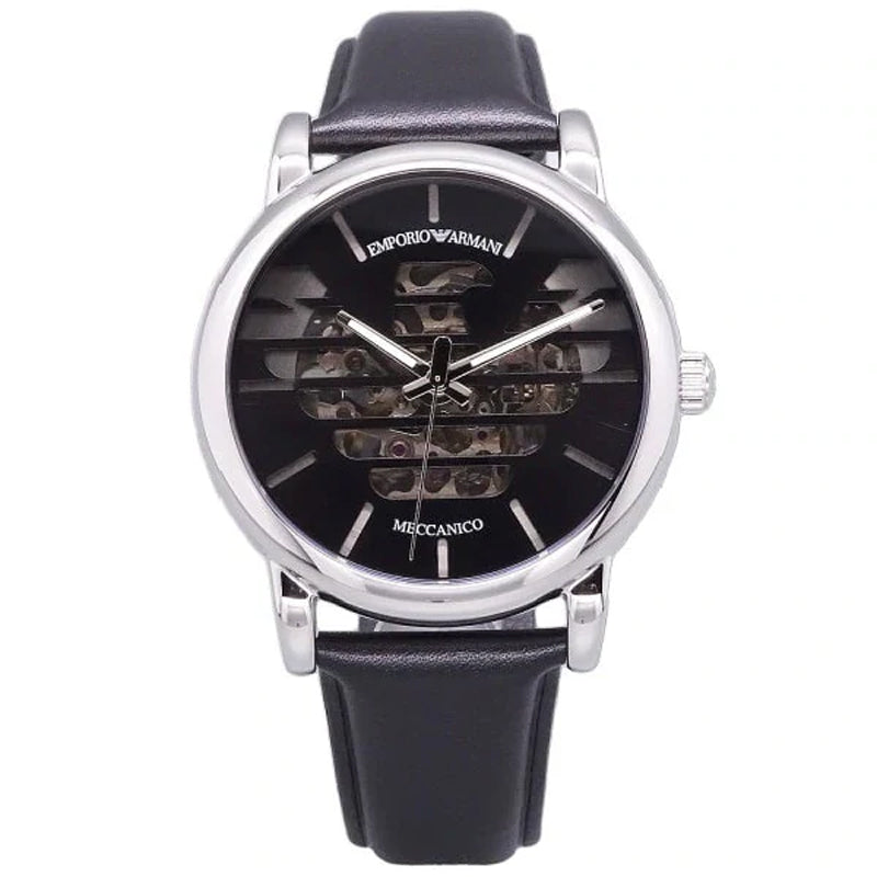  Shop Authentic Emporio Armani Analog Automatic Black Dial Black Leather Strap Watch For Men - AR60040 - Luxxuri