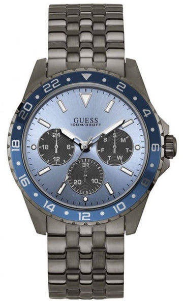  Shop Authentic Guess Odyssey Quartz Blue Dial Gunmetal Steel Strap Watch For Men - W1107G5 - Luxxuri