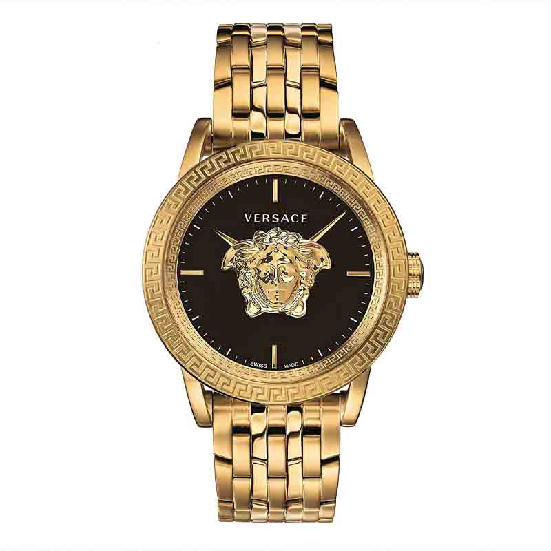  Shop Authentic Versace Palazzo Empire Black Dial Gold Steel Strap Watch for Men - VERD00818 - Luxxuri
