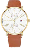  Shop Authentic Tommy Hilfiger Jenna Quartz White Dial Brown Leather Strap Watch for Women - 1782073 - Luxxuri
