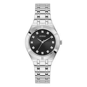  Shop Authentic Guess Crystalline Diamonds Black Dial Silver Steel Strap Watch for Women - GW0114L1 - Luxxuri