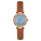  Shop Authentic Guess Park Avenue Blue Dial Brown Leather Strap Watch for Women - W0838L2 - Luxxuri