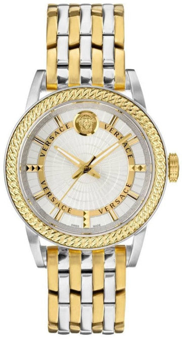  Shop Authentic Versace V Eternal Quartz White Dial Two Tone Steel Strap Watch For Men - VEPO00620 - Luxxuri
