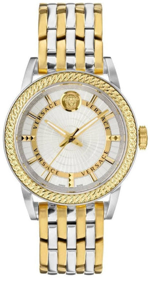  Shop Authentic Versace V Eternal Quartz White Dial Two Tone Steel Strap Watch For Men - VEPO00620 - Luxxuri