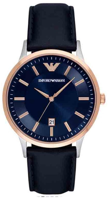  Shop Authentic Emporio Armani Renato Analog Blue Dial Blue Leather Strap Watch For Men - AR11188 - Luxxuri