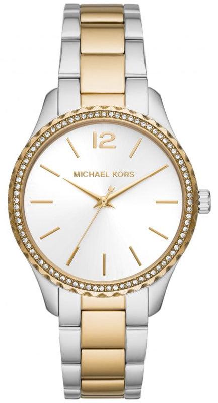  Shop Authentic Michael Kors Layton Quartz Silver Dial Two Tone Steel Strap Watch For Women - MK6899 - Luxxuri