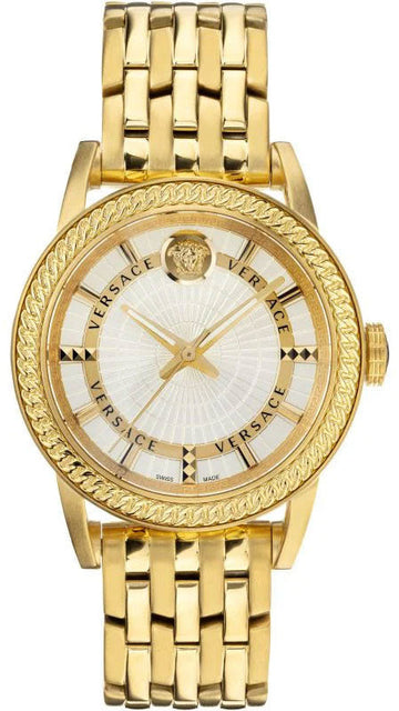  Shop Authentic Versace Code Quartz Silver Dial Gold Steel Strap Watch For Men - VEPO00420 - Luxxuri