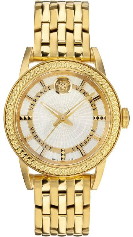  Shop Authentic Versace Code Quartz Silver Dial Gold Steel Strap Watch For Men - VEPO00420 - Luxxuri