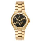  Shop Authentic Michael Kors Lennox Quartz Black Dial Gold Steel Strap Watch For Women - MK7404 - Luxxuri