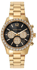 Shop Authentic Michael Kors Berkley Chronograph Black Dial Gold Steel Strap Watch For Women - MK7414 - Luxxuri