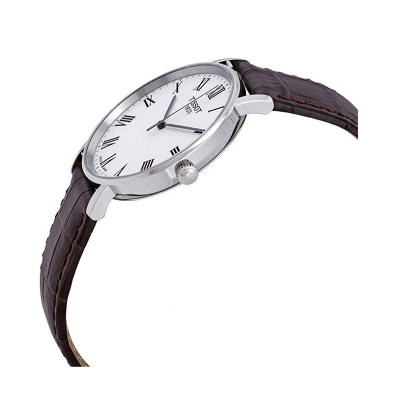 Shop Authentic Tissot T Classic Everytime White Dial Brown Leather Strap Watch For Men - T109.410.16.033.00 - Luxxuri