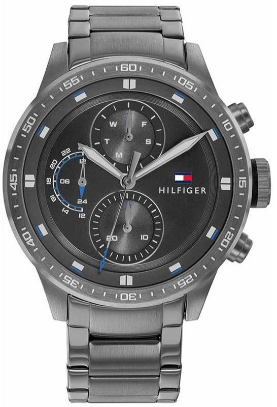  Shop Authentic Tommy Hilfiger Trent Chronograph Grey Dial Grey Steel Strap Watch For Men - 1791806 - Luxxuri