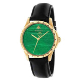  Shop Authentic Gucci Le Marche Des Merveilles Quartz Green Dial Black Leather Strap Watch For Women - YA126463 - Luxxuri