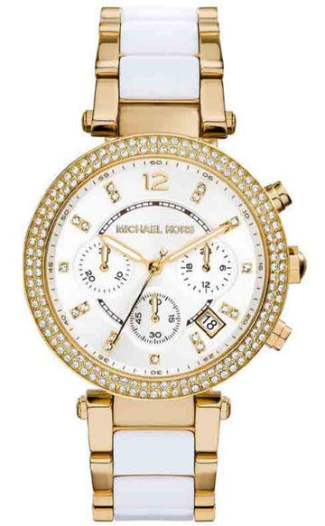  Shop Authentic Michael Kors Parker White Dial Two Tone Steel Strap Watch for Women - MK6119 - Luxxuri