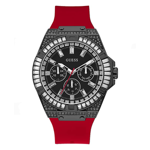  Shop Authentic Guess Mainline Multifunction Crystals Black Dial Red Silicone Strap Watch For Men - GW0208G6 - Luxxuri