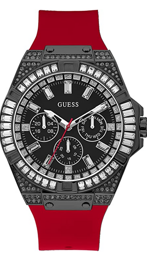  Shop Authentic Guess Mainline Multifunction Crystals Black Dial Red Silicone Strap Watch For Men - GW0208G6 - Luxxuri