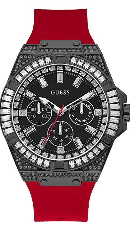  Shop Authentic Guess Mainline Multifunction Crystals Black Dial Red Silicone Strap Watch For Men - GW0208G6 - Luxxuri