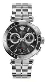  Shop Authentic Versace Aion Chronograph Black Dial Silver Steel Strap Watch for Men - VBR080017 - Luxxuri