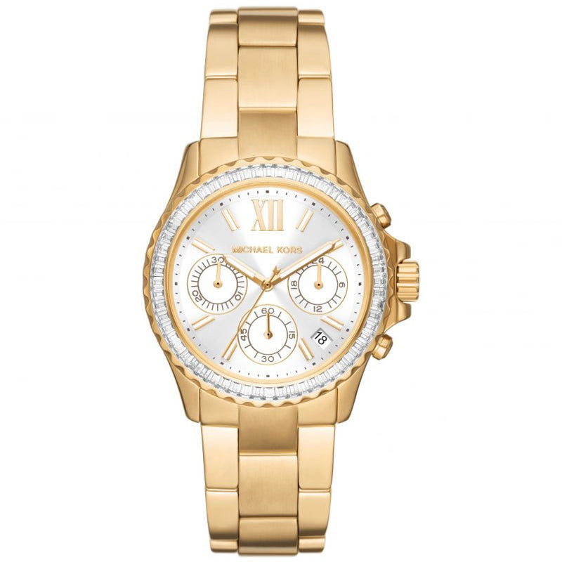  Shop Authentic Michael Kors Everest Chronograph White Dial Gold Steel Strap Watch For Women - MK7212 - Luxxuri