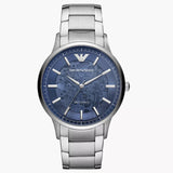  Shop Authentic Emporio Armani Renato Automatic Blue Dial Silver Steel Strap Watch For Men - AR60037 - Luxxuri
