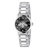  Shop Authentic Gucci G Timeless Quartz Diamonds Black Dial Silver Steel Strap Watch For Women - YA1265024 - Luxxuri