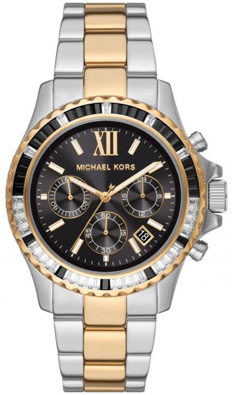  Shop Authentic Michael Kors Everest Chronograph Black Dial Two Tone Steel Strap Watch For Women - MK7209 - Luxxuri