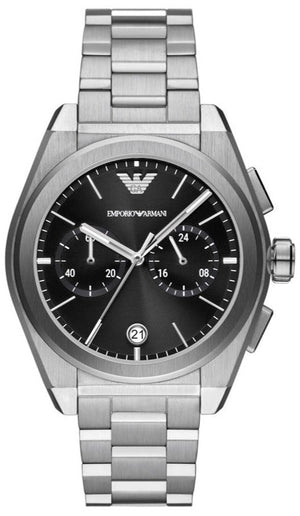  Shop Authentic Emporio Armani Federico Chronograph Black Dial Silver Steel Strap Watch For Men - AR11560 - Luxxuri