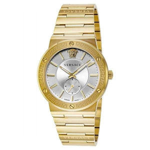  Shop Authentic Versace Greca Silver Dial Gold Steel Strap Watch for Men - VEVI00520 - Luxxuri
