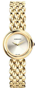  Shop Authentic Versace V-Flare Quartz Silver Dial Gold Steel Strap Watch for Women - VEBN00718 - Luxxuri