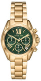  Shop Authentic Michael Kors Bradshaw Chronograph Green Dial Gold Steel Strap Watch For Women - MK7257 - Luxxuri