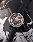  Shop Authentic Fossil Boyfriend Skeleton Blue Dial Blue Leather Strap Watch for Women - ME3136 - Luxxuri