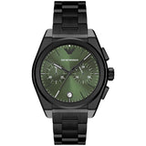  Shop Authentic Emporio Armani Federico Chronograph Green Dial Black Steel Strap Watch For Men - AR11562 - Luxxuri
