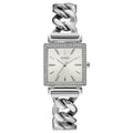Guess Vanity Diamonds White Dial Silver Steel Strap Watch for Women - W1030L1