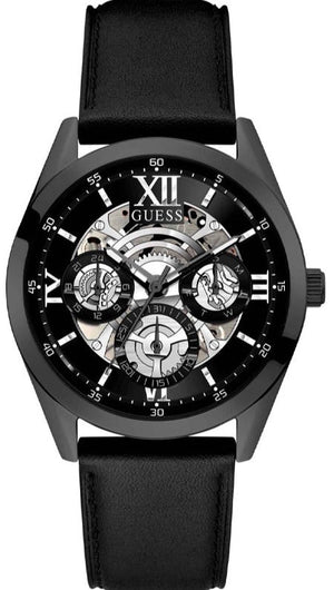  Shop Authentic Guess Analog Quartz Black Dial Black Leather Strap Watch For Men - GW0389G4 - Luxxuri