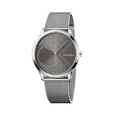  Shop Authentic Calvin Klein Minimal Black Dial Silver Mesh Bracelet Watch for Men - K3M21123 - Luxxuri