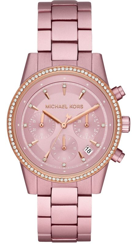  Shop Authentic Michael Kors Ritz Chronograph Rose Gold Dial Rose Gold Steel Strap Watch For Women - MK6753 - Luxxuri