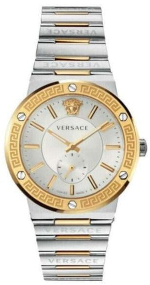  Shop Authentic Versace Greca Silver Dial Two Tone Steel Strap Watch for Men - VEVI00320 - Luxxuri