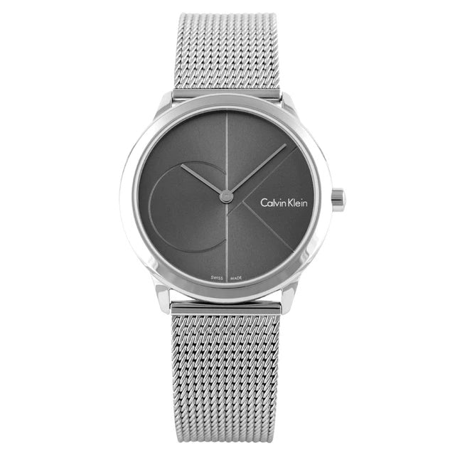  Shop Authentic Calvin Klein Minimal Black Dial Silver Mesh Bracelet Watch for Women - K3M22123 - Luxxuri