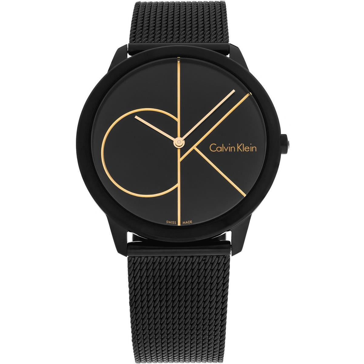  Shop Authentic Calvin Klein Minimal Black Dial Black Mesh Bracelet Watch for Men - K3M214X1 - Luxxuri
