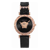  Shop Authentic Versace Palazzo Empire Greca Black Dial Black Leather Strap Watch for Women - VEDV00719 - Luxxuri