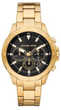  Shop Authentic Michael Kors Greyson Chronograph Black Dial Gold Steel Strap Watch For Men - MK9108 - Luxxuri