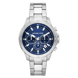  Shop Authentic Michael Kors Grayson Chronograph Blue Dial Silver Steel Strap Watch For Men - MK9107 - Luxxuri