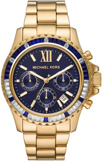  Shop Authentic Michael Kors Everest Chronograph Blue Dial Gold Steel Strap Watch For Women - MK6971 - Luxxuri