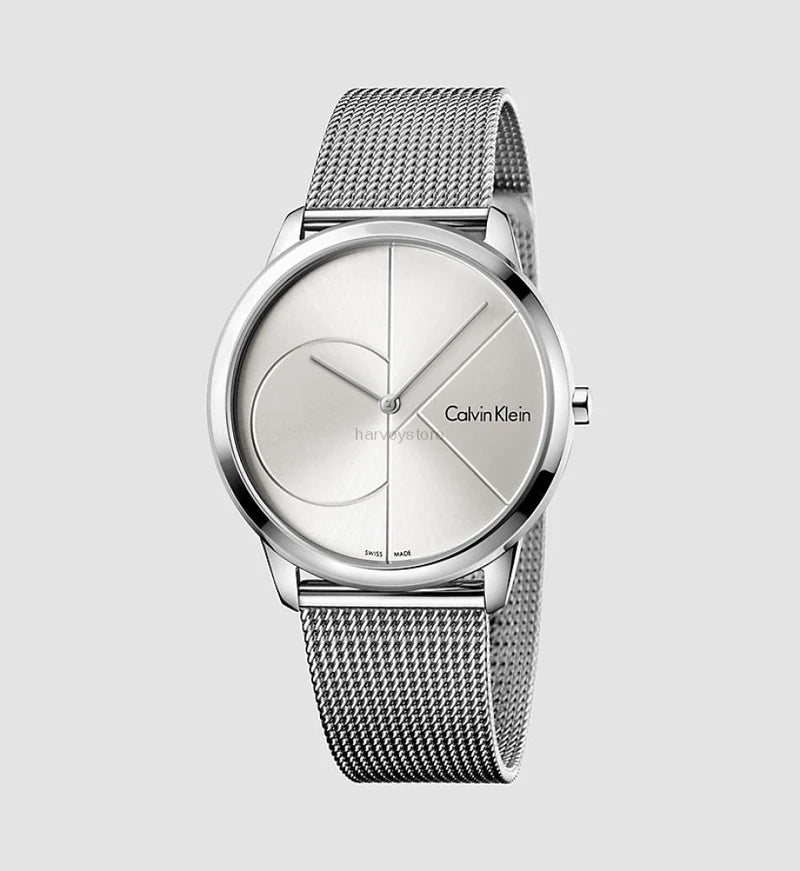  Shop Authentic Calvin Klein Minimal Silver Dial Silver Mesh Bracelet Watch for Men - K3M2112Z - Luxxuri