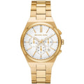  Shop Authentic Michael Kors Lennox Chronograph White Dial Gold Steel Strap Watch For Men - MK9120 - Luxxuri