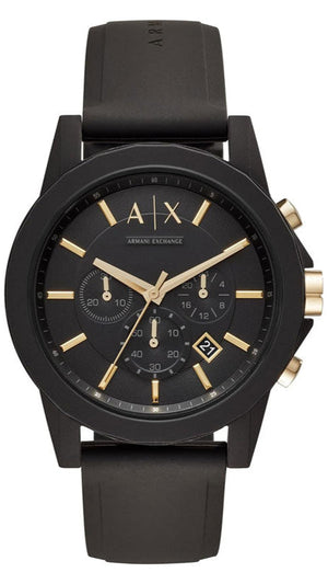  Shop Authentic Armani Exchange Outerbanks Chronograph Black Dial Black Steel Strap Watch For Men - AX7105 - Luxxuri