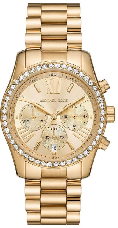  Shop Authentic Michael Kors Lexington Chronograph Gold Dial Gold Steel Strap Watch For Women - MK7377 - Luxxuri